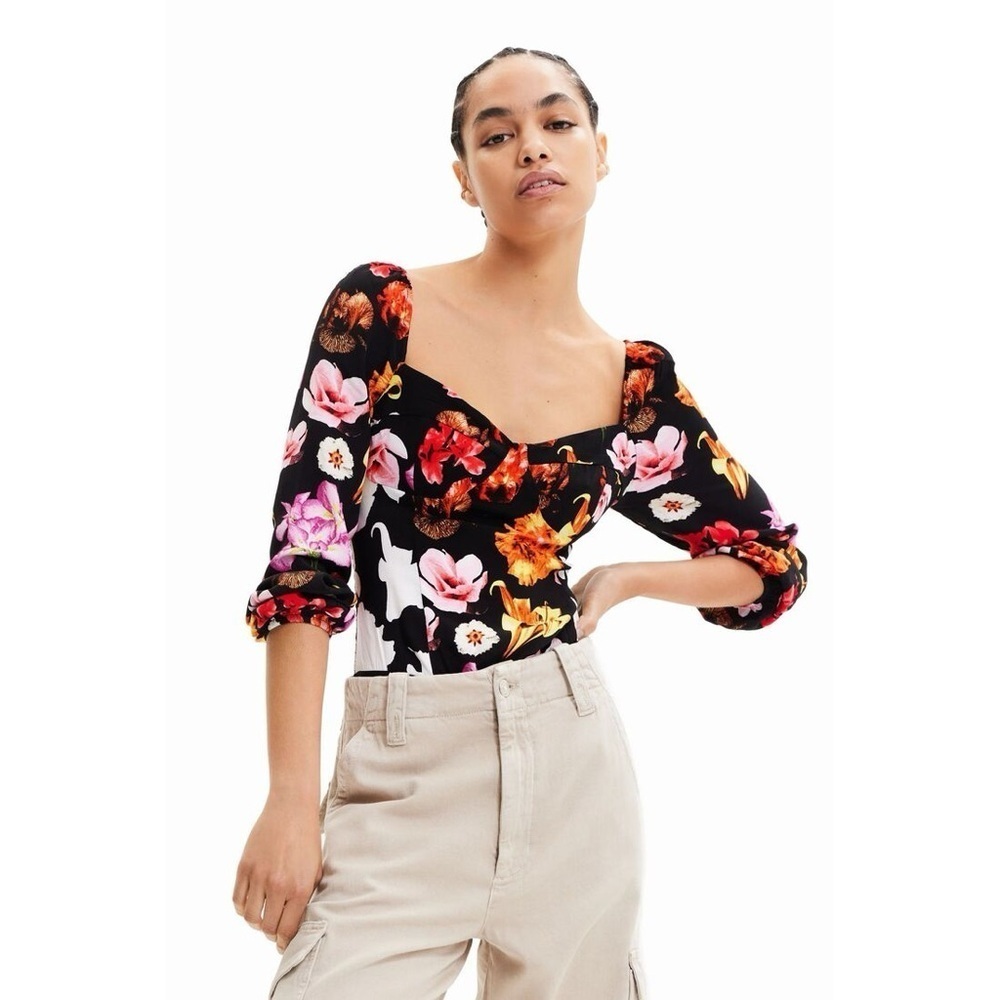 Desigual M. Christian Lacroix Floral Bodysuit Size XS NWT